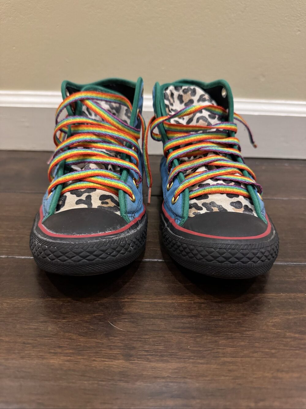 Women’s Converse Chuck Taylor All Star High Top Sneakers – Blue Leop Rainbow – 3